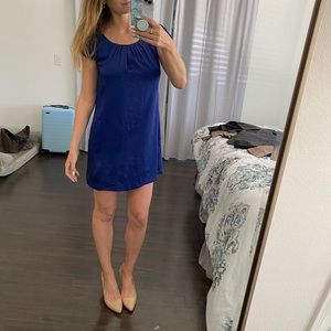 Blue satin mini dress